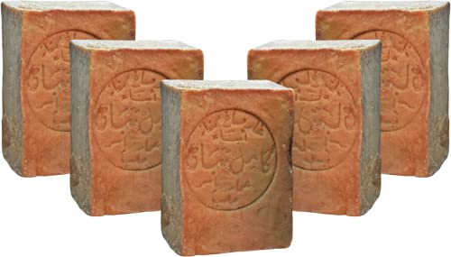 5x Aleppo Seife 80% Olivenöl & 20% Lorbeeröl - 6 Jahre Gereift - Naturseife, Gesichtsseife & Körperseife - Vegan, Palmölfrei, Ohne Künstliche Duftstoffe