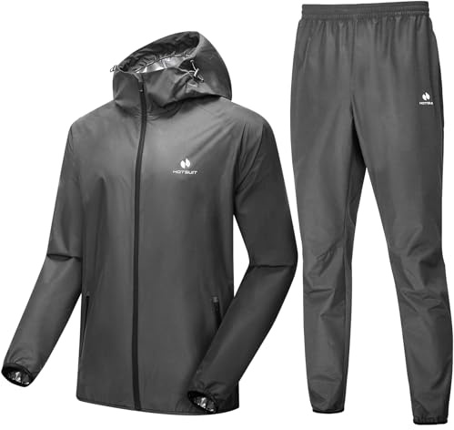 HOTSUIT Sauna para hombres Traje de sauna para bajar de peso Traje sudoracion para el control de barriga en el gimnasio negro
