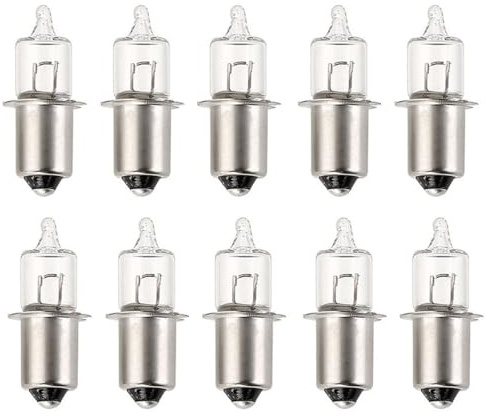 ShuoHui P13.5S 6V 2.4W Halogen Fahrrad Birne Glühbirne Ersatzbirne Vorderlicht, 2500K Warmweiß, PX13,5s Sockel, Hs3 Miniatur Lampe, für Fahrrad, Taschenlampe (10)