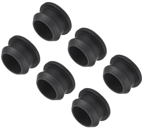 QUARKZMAN Tapones de Cierre de Silicona de Sellado 20mm Negro 6pcs | Tapón para Agujeros Silentblock Cubierta Tapa Ciego Tipo Empotrado Redondo para Estantes Armarios Gabinete Muebles