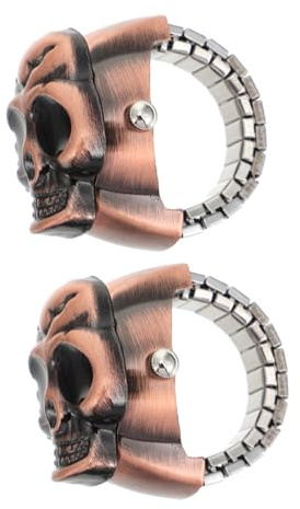 WATIIFUFU 2stücke Clamshell-fingeruhr Mit Offenem Deckel Aus Hochwertigem Material Praktische Uhr Als Fingerring Schickes Design Und Gute Dekorative Wirkung Verstellbares Armband Für Angeneh