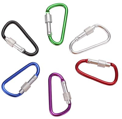 6 Stück Multicolor Karabiner, Karabiner Klein Schlüsselanhänger, D-Ring Karabiner Clip, Kletterschnalle, Mini Karabiner Schlüsselanhänger, für Camping Reisen Rucksack Hundeleine (6 Farben)