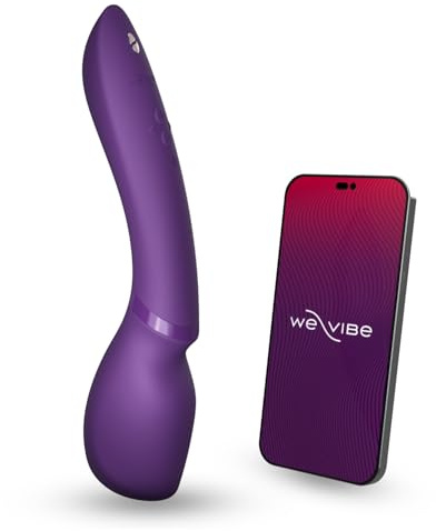 We-Vibe Wand 2 Personal Massager Vibrator | App Controlled G-Spot Stimulator Vibrator Dildo | Adult Sex Toy for Women | Female Cordless Clitoral & Body Masturbator | Waterproof & Rechargeable | Purple