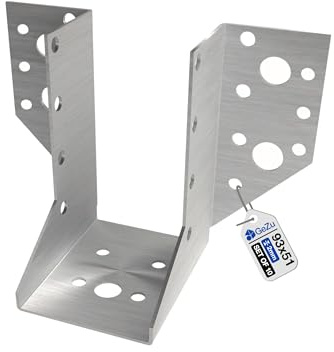 GeZu Impex Soporte Para Vigas Tipo A 51 x 93 x 2 mm Juego of 10 | Galvanizado Colgador de Vigas Soporte Viga de Madera Conectores de Postes