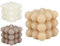 BUBBLE BOUGIE BOULE CUBE 3 COULEURS ASSORTIES 6X6XH6CM