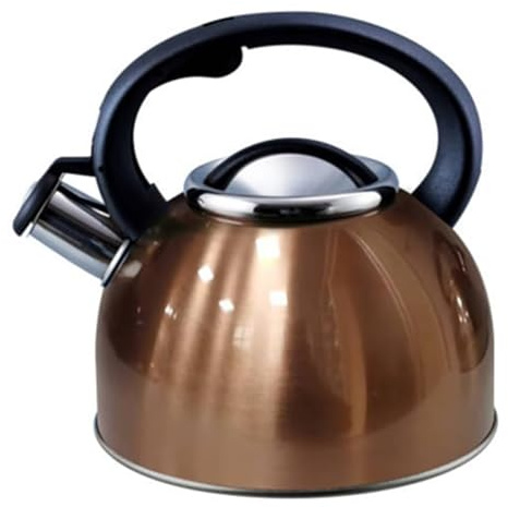 Copper 2.5L Stainless Steel Whistling Kettle - Suitable for Fishing, Camping, Hiking, Indoor & Outdoor | Camping Kettle for Gas Stove, Electric Stove, Camp Fire | Lightweight