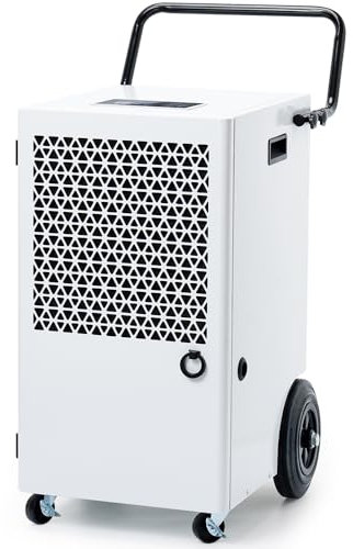 Megonia 120L/Jour Deshumidificateur Electrique Compresseur: Déshumidificateur pour Grands Espaces avec Pompe et Tuyau de Drainage Minuterie 24H Séchage du Linge Portable Pour Cave/Maison (300m²)