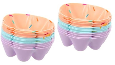 Gatuida 2 Set Tazza Da Forno in Silicone Cestino Fodere Torta Di Formaggio Pirottini Per Cupcake Stampo Per Torta Di Fiori Strumenti Per Cupcake Stampo Da Torta Gel Di Silice 12 Pezzi * 2