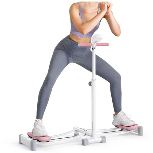Skitrainingsgerät, Beintrainingsgerät für Zuhause, Fitnessstudio, Beckenbodenmuskulatur, innere Oberschenkel, Heimtraining, Cardio-Trainer, Hüfttrainer, Grau