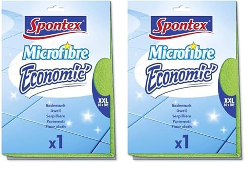 Spontex Microfibre Economic Bodentuch, 2er Pack – XXL Mikrofaser-Bodentuch