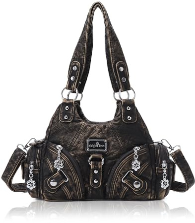 Angel Kiss Gandtasche für Damen, Kleine Hobo-Schultertaschen Veganes Leder Tragetasche mit Mehreren Taschen und Reißverschluss