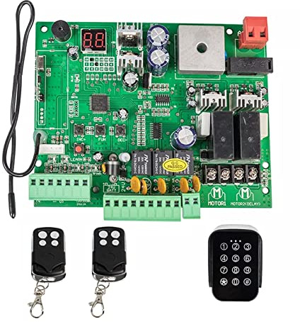 Schiebetorantrieb, Universelle 12-V-/24-V-Leiterplatte for automatische Doppelarm-Drehtoröffner-Steuerplatine Smart Control Center-System for Auffahrt(2 remote 1 Keypad)