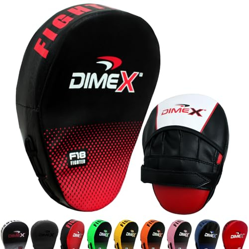 Dimex Kids Hook & Jab Focus Pads Junior Boxing Training Pads for Children Pair of V-Shape Sparring Mitts Rex Leather Shock Absorbing Martial Arts & Kickboxing