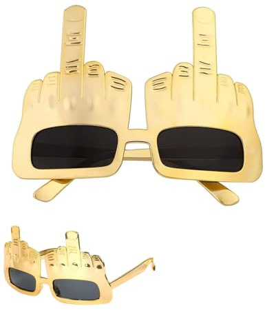 WINXMIN 1 pcs Kreativer Mittelfinger aus Der Handform Finger Lustige Party Lustige Neuheit Sonnenbrille für Party- Selfie- Requisiten, Inklusive transparenter Schutzbox