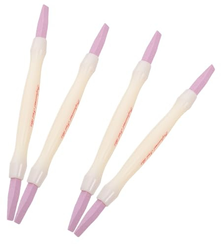 Mobestech 4 Stück Nagelfeilen mit Doppelköpfigem Quarzstein Präziser Nagelhautentferner und Sanfter Nagelpuffer Rundes Design für Maniküre und Haushaltsgebrauch