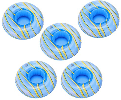 RIZGHWOY 10 Portavasos Inflables para Fiestas Acuáticas en la Piscina, Divertidos Portavasos Flotantes para Bebidas, Adecuados para Más de 6 Años, Fáciles de Inflar y Usar