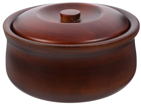MUELODSIC Cuenco de Madera Maciza con Tapa para Servir Alimentos Ensaladeras y Fruteros de Cocina Modernos Recipiente Ligero y Resistente para Ensaladas Frutas y Aperitivos Diseño Japonés