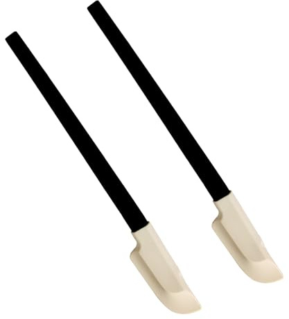 2 Stück Schwarz Silikon Spatel,Teigschaber Küche,Kochen Silicone Spatula,Silikonspachtel Mit Holzgriff,Teigschaber Schmal,Mini Silikonschaber,Restelöffel,für Backen Mischen Cooking Rührwerkzeuge