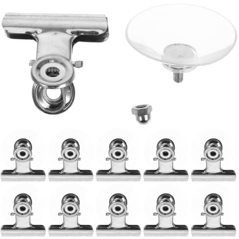 BESPORTBLE 10 Pack Suction Cup Clips for Glass Heavy Duty Suction Cup Clamp Set for Windows Tiles Smooth Doors and Mirrors Reusable Holders for Curtains Notes and Tickets