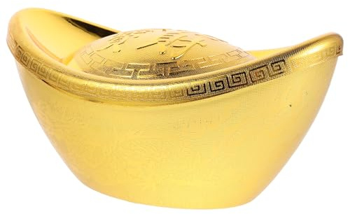MUELODSIC Chapado en Oro simulado. decoración de lingotes de la Suerte coleccionables de Riqueza de Metal Feng Shui Figuras de lingotes del año del Caballo Golden