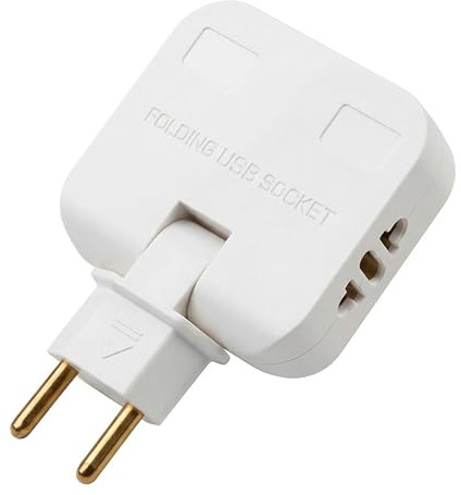 Multipresa USB Compatta con Spina Pieghevole – Presa Schuko + 2 Porte USB-A 12W – Adattatore Universale da Viaggio Salvaspazio per Casa, Ufficio e Viaggi