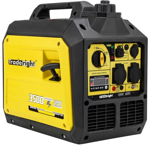 Tradreright 3500W Portable Inverter Generator Petrol Generator, 4 Stroke Silent Pure Sine Wave Generator for Camping, RV Travel, Home, or Job Sites