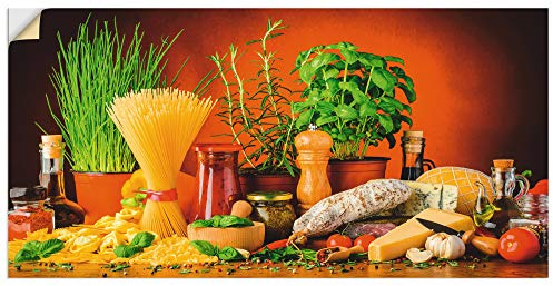 ARTland Wanddeko Wandtattoo selbstklebende Vinylfolie 60x30 cm Toskana Italien Dolce Vita Pasta Gemüse Kräuter Gewürze Mediterran S7SM