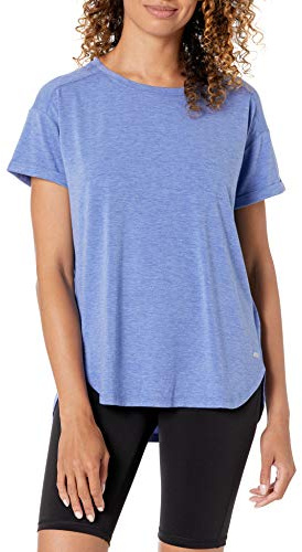Amazon Essentials Women's Studio Relaxed-Fit Lightweight Crewneck T-Shirt (Available in Plus Size), Bright Blue Heather, XX-Large