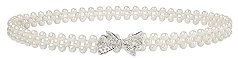 CHIC DIARY Damen Perlen Gürtel Taillengürtel Kleidgürtel Brautgürtel Elegant Perlengürtel für Brautkleid Abendkleid