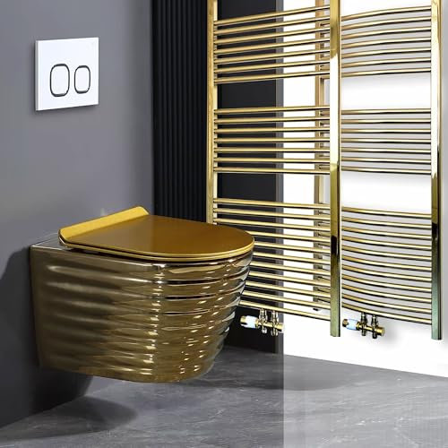 Gulfstream Komfort Badheizkörper 1150 x 500 mm in Gold gerade Hochwertiger Handtuchheizkörper Handtuchwärmer