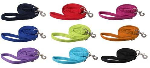 NETPROSHOP Weiche Leine und Führstrick Softlonge mit Schlaufe am Ende und Karabiner, Farbe:Kobaltblau