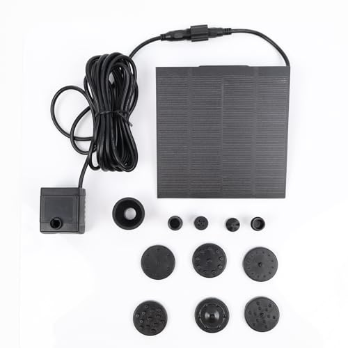 Pompe de fontaine solaire, TOTMOX Kit de pompe d'arrosage de jardin de piscine de panneau solaire 200L/H 7V, 1.2W