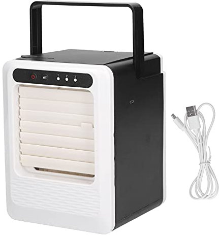 Pilipane Enfriador de Aire evaporativo en 3 velocidades,Aire Acondicionado portátil, Enfriador de Aire USB silencioso, liviano para Dormitorio, Oficina, Sala de Estar