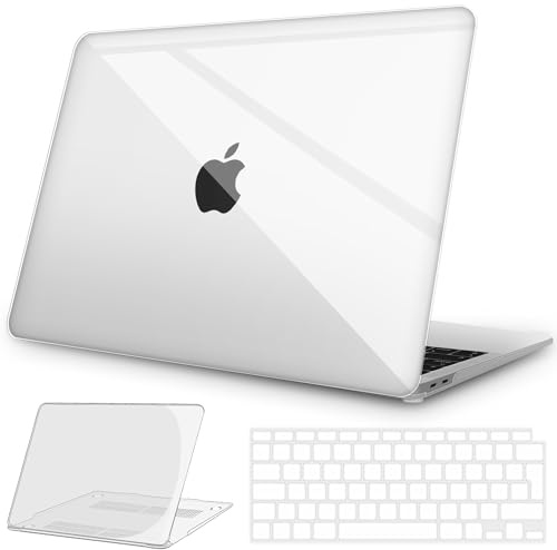 NPUOLS Custodia per Macbook Air 13 Pollici M1 2020-2018, Cristallo | Ultra-Sottile Protettiva Cover Plastica Rigida Mac Air 13,3 A2337 A2179 A1932, e Sottile TPU UE Tastiera Cover (A2337 A2179)