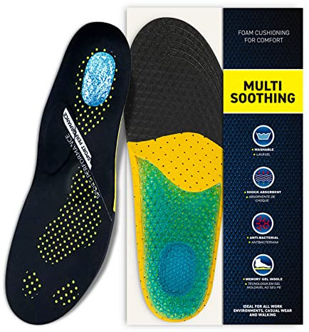 Arxus Plantillas de Gel para Fascitis Plantar, para Soporte de Arco, Alivio Ortopédico, Dolor de Talón Plano, Absorción de Impactos, Plantillas Cómodas para Zapatillas de Deporte, Zapatos para Correr