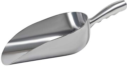 Aluminiumguss-Utility-Schaufel, runder Boden, Eisschaufel für Mehrzweck-Einsatz, mit Fingernut-Griff (2,4 l)