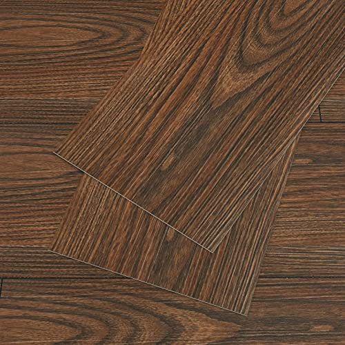 VEELIKE Suelo Vinilo Efecto Madera Marron Vintage Suelo Vinilo Autoadhesivo Baño Vinilos Cocina Azulejos Impermeable Papel Adhesivo Suelo Baldosas Adhesivas Suelo Habitación 90cm×15cm 36 Piezas