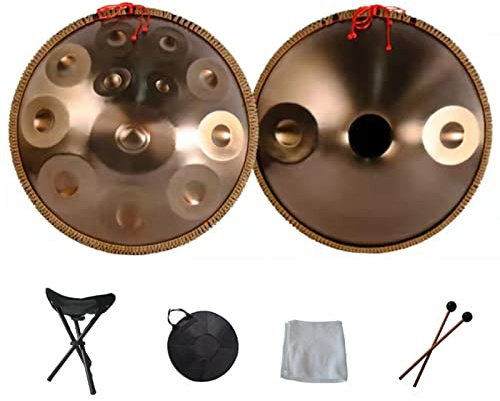 Handpan armonico Drum Hand Pan 9 10 12 14 Note Strumento a percussione Professionale Handpan in Acciaio con Borsa da Viaggio Decorazione in Corda e Mazze per Meditazione Yoga Zen