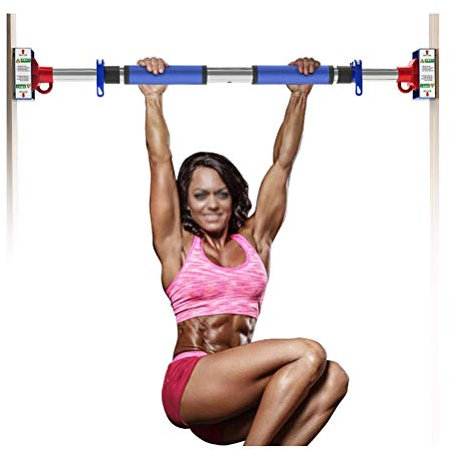 Samnuerly Klimmzugstangen Türrahmen-Korridor Reckstangen, tragbare Kinnzugstange, Heimfitnessstange mit Sicherheitsschloss, Belastung 200 kg, verstellbar 65–90 cm