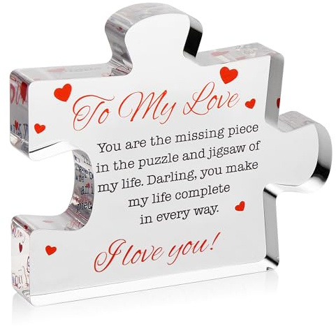 I Love You Gifts for Her, Him - to My Love Acrylic Block Puzzle Paperweights 4.1 x 3.5 inch - I Love You Gifts for Men, Women - Birthday, Anniversary, Valentine's Gift for Husband, Wife, Boyfriend