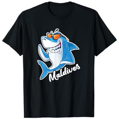 Malediven Schwimmen mit Haien Urlaub Souvenir Herren Damen T-Shirt