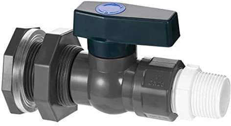 Regentonnen-Wasserhahn-Set 3/4 Zoll Garten-Wasserhahn-Anschluss mit Schottverschraubung und Schlauchadapter für Aquarien Wassertanks Pools Regentonnen-Zapfen Regentonnen-Umleitungs-Set Regentonnen