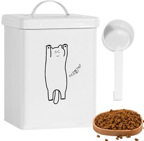 Lebensmi Dog Cat Food Storage Container - 5L Cat Food Storage Box Large Pet Snack Storage Container with Lid and Spoon | Kitchen Storage Accessories