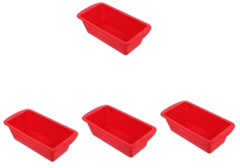 PRETYZOOM 4piezas Molde De Pan De Rectangular Reutilizable Antiadherente y Lavable Para Hornear Pan y Pasteles Microondas y Horno