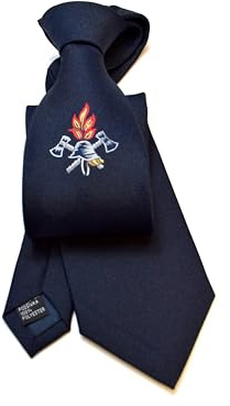 ADAMANT Feuerwehr-Krawatte - als normale Krawatte oder als fertig gebundene Reißverschluss-Krawatte, Größe STANDARD ODER XXL - DEUTSCHE MARKENQUALITÄT - Dunkelblau