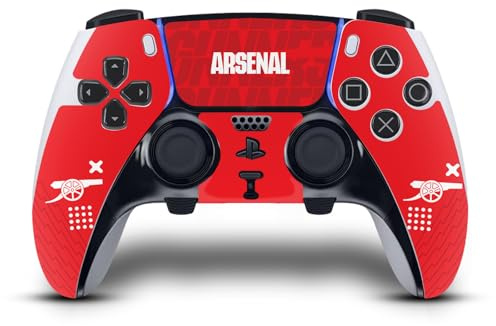 Head Case Designs Officially Licensed Arsenal FC Red and Gold Logos Vinyl Sticker Gaming Skin Decal Cover Compatible With Sony PlayStation 5 PS5 DualSense Edge Controller