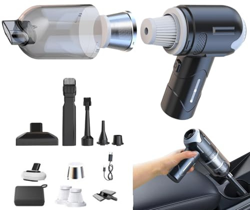 Aspirapolvere per auto senza fili, Aspirapolvere per veicoli wireless, Aspirapolvere portatile ricaricabile per auto leggero, vuoto asciutto bagnato portatile