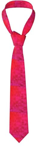 Poadnly Triángulo geométrico fucsia,Corbatas para hombre Corbatas de poliéster Novedad Corbata delgada para fiesta de bodas
