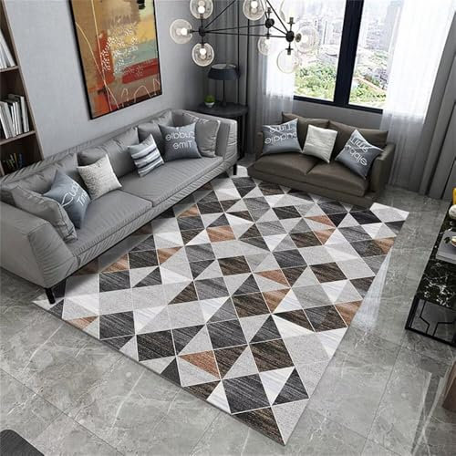 QGYFRE Küche Teppich Küchenteppich Waschbar Auslegware Teppichboden 60x110CM Printing Grau Moderner geometrischer Waschbarer