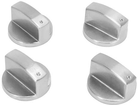 LCKKJHG Gas-Kochknopf Herdknöpfe, Backofenknöpfe (4 Stück), 6 mm Universal-Silber-Gasherd-Bedienknöpfe, Adapter, Backofen-Drehschalter FüR BacköFen, Gasherd, Herde